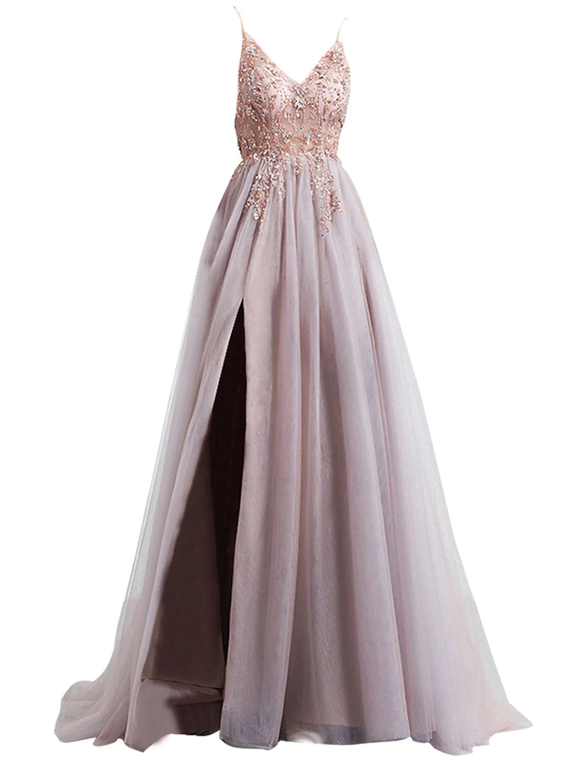 rosa Kleid Braut Hochzeit Toast Kleid Abendessen Jahrestreffen Sling leichtes Garn Laufsteg hoch geschlitzt Hochzeitsabend